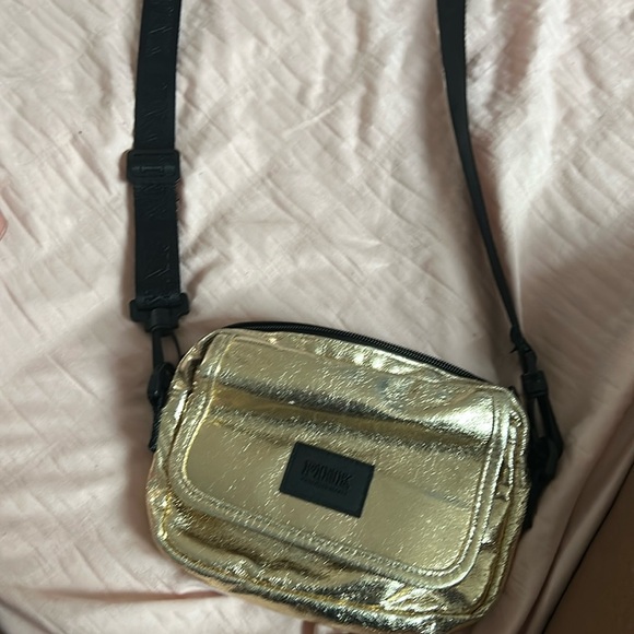 Crossbody PINK bag, gold and black - Picture 1 of 1